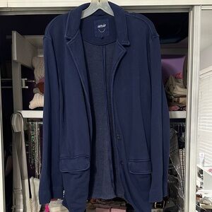 Aerie Navy Blue Cotton Blazer